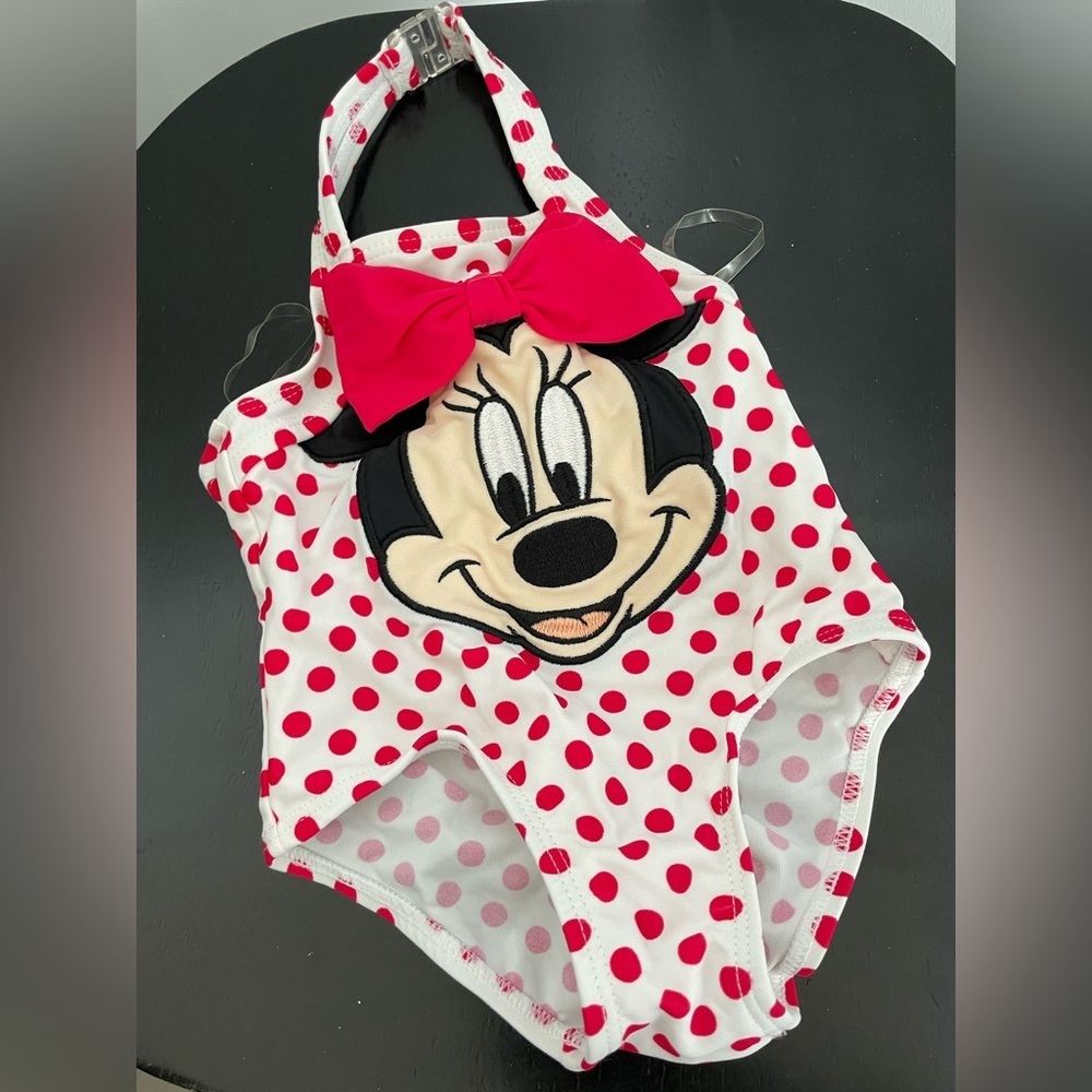 Disney Minnie Mouse red polka dot Bathing Suit size 4-6 months